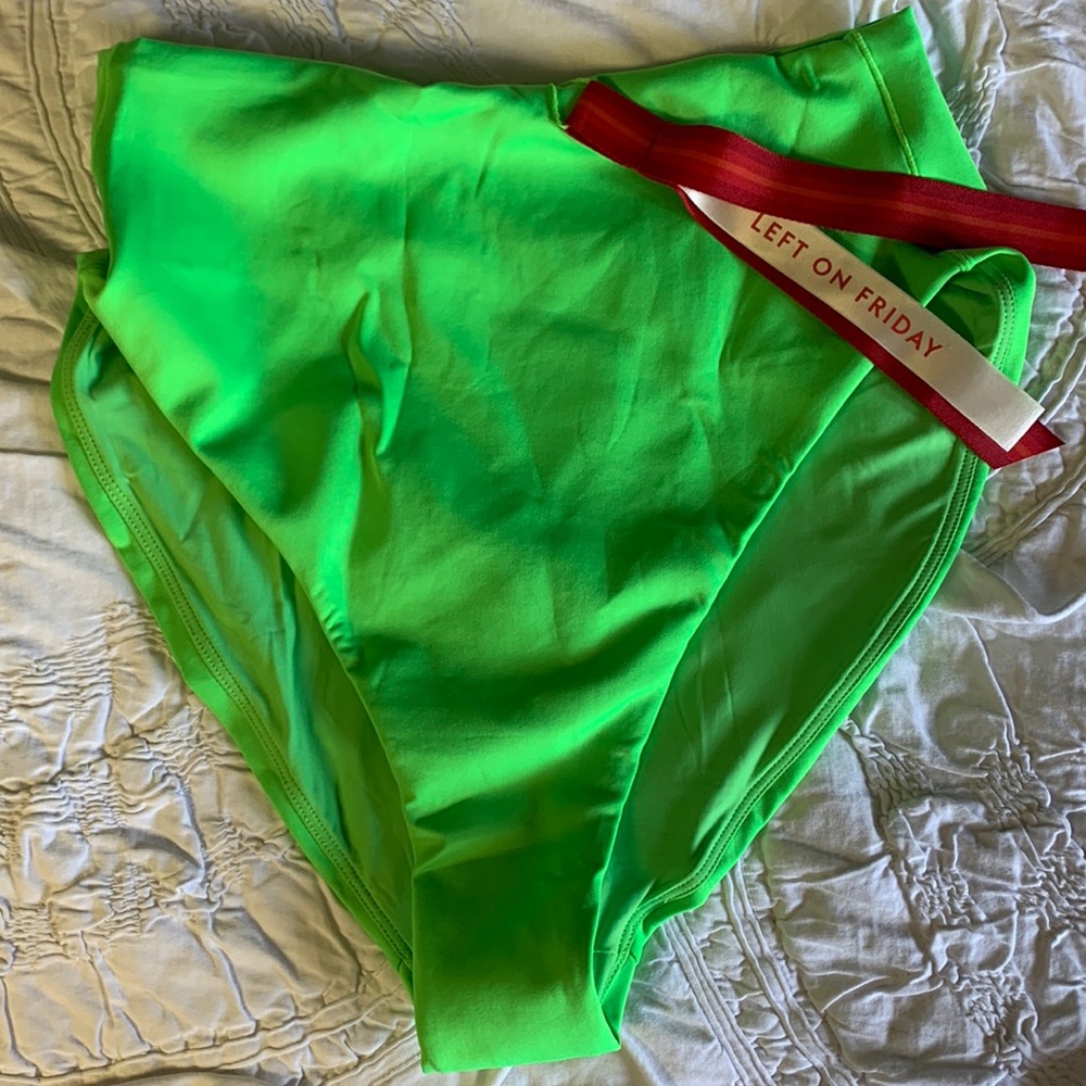 Left On Friday Neon Green High-Waist Bikini Bottom